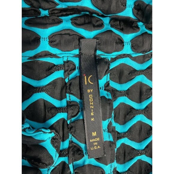 IC BY CONNIE K Black and Blue polka dot Tunic Top-Size M‎ trapeze swing long slv - Picture 8 of 10